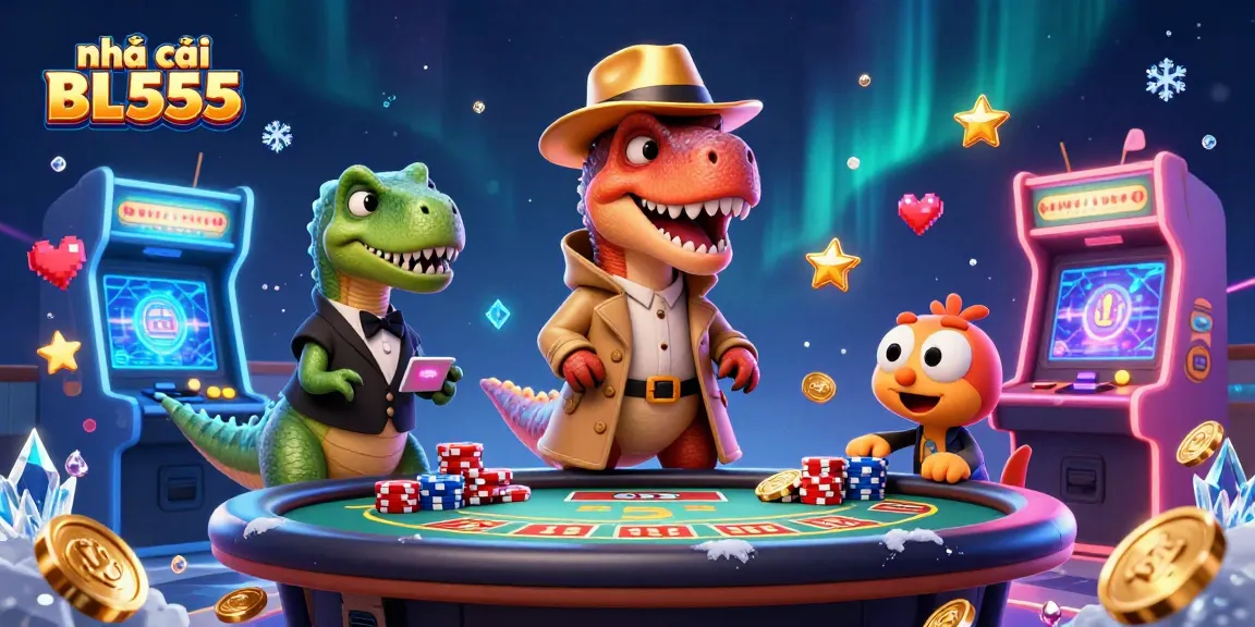 Experience exciting draws at nhà cái BL555, where a velociraptor card counter hilariously blends with vibrant gaming elements.