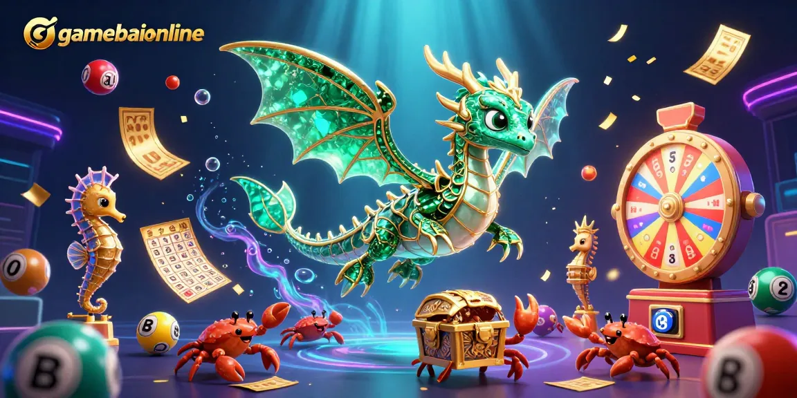 Join the excitement at gamebaiionline with vibrant scenes of gameplay, colorful lottery elements, and thrilling wins.