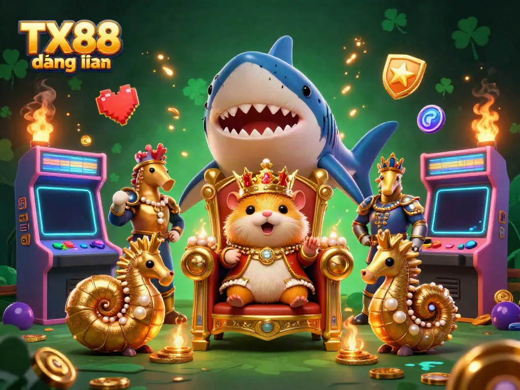 Engage in thrilling adventures with TX88 đăng nhập, featuring colors, games, and royal characters in a dynamic casino scene.