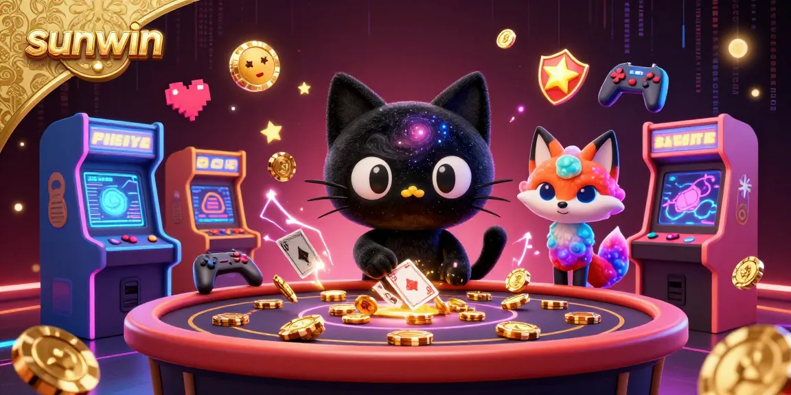 Experience the cosmic casino adventure with sunwin's black hole cat and nebula fox, featuring vibrant game elements.