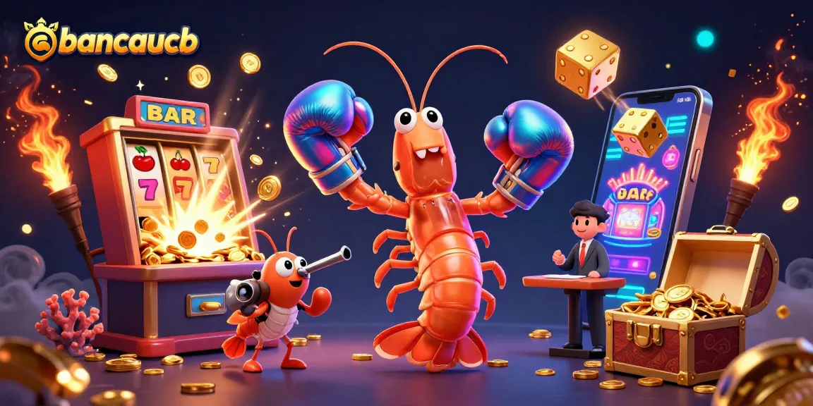 Experience high-stakes excitement with bancaucb in a vibrant 3D fishing slot machine scene.